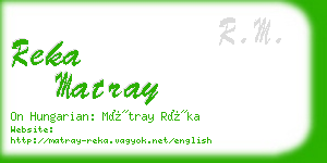 reka matray business card